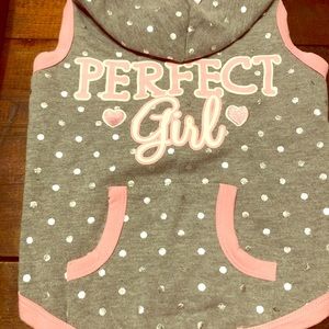 Pink and grey perfect girl dog hoodie size L